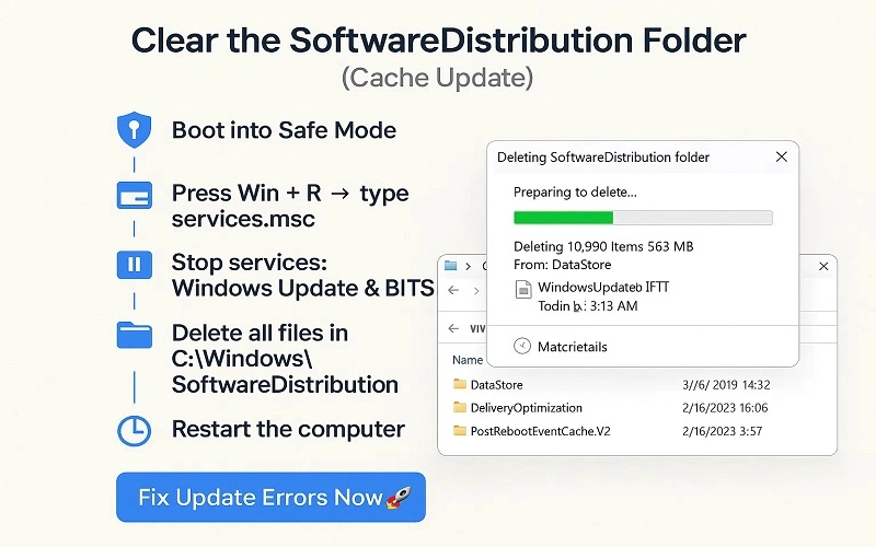 clear the software distribution folder