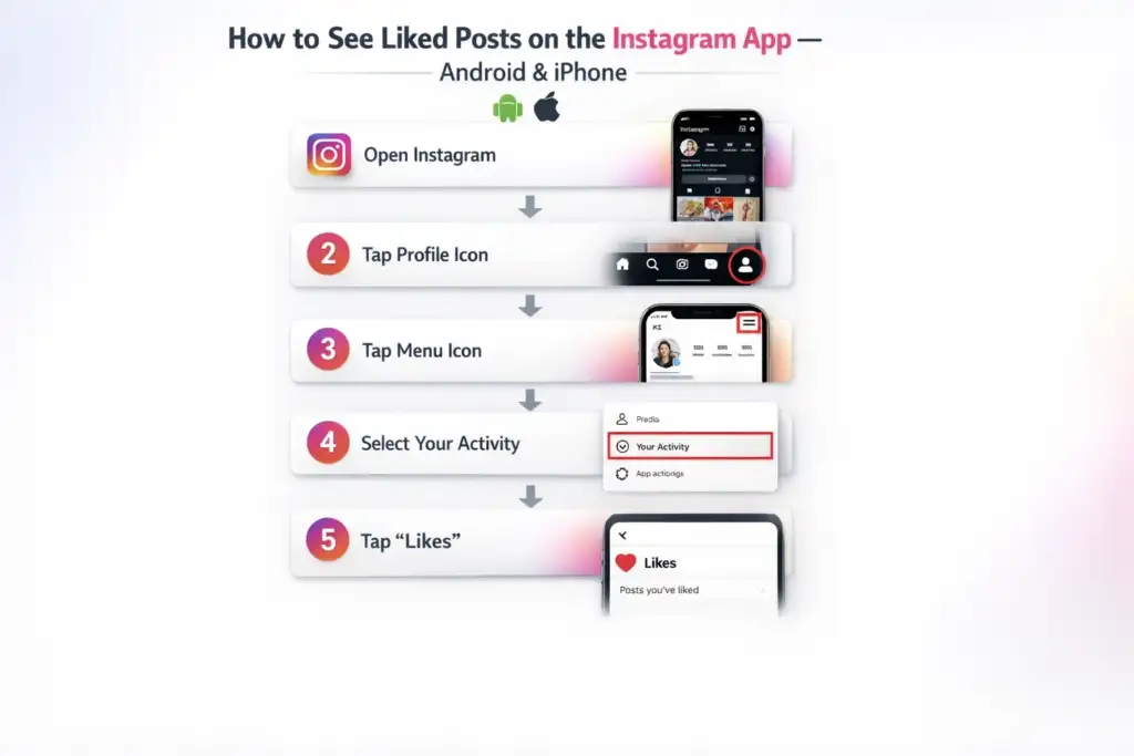how to see liked posts on instagram app android and iphone