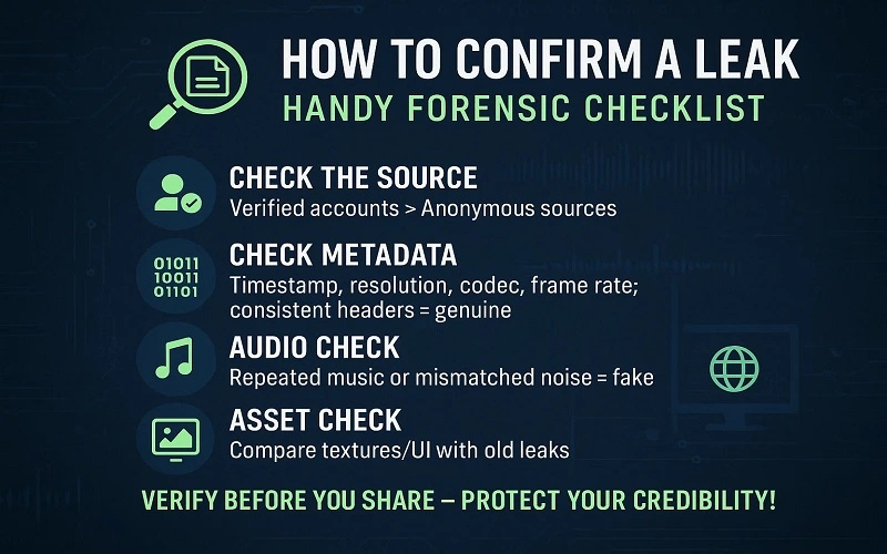 How to confirm a leak handy forensic checklist (do this before reacting or reposting)