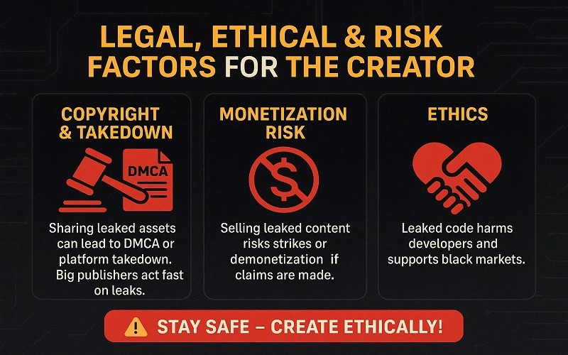 Legal, ethical and risk factors for the creator