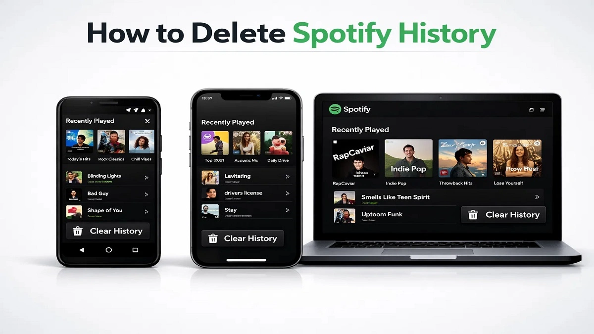 how to delete spotify history