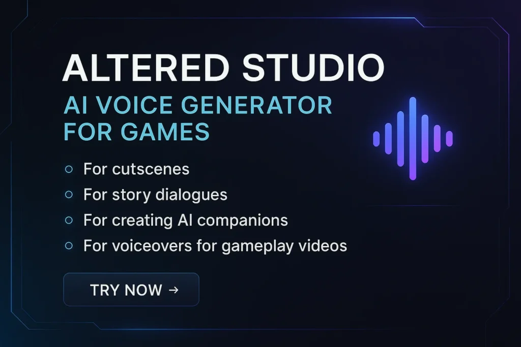 altered studio ai voice generator for games
