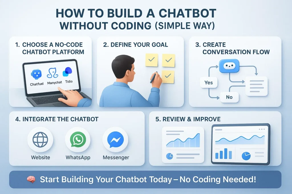 how to build a chatbot without coding simple way