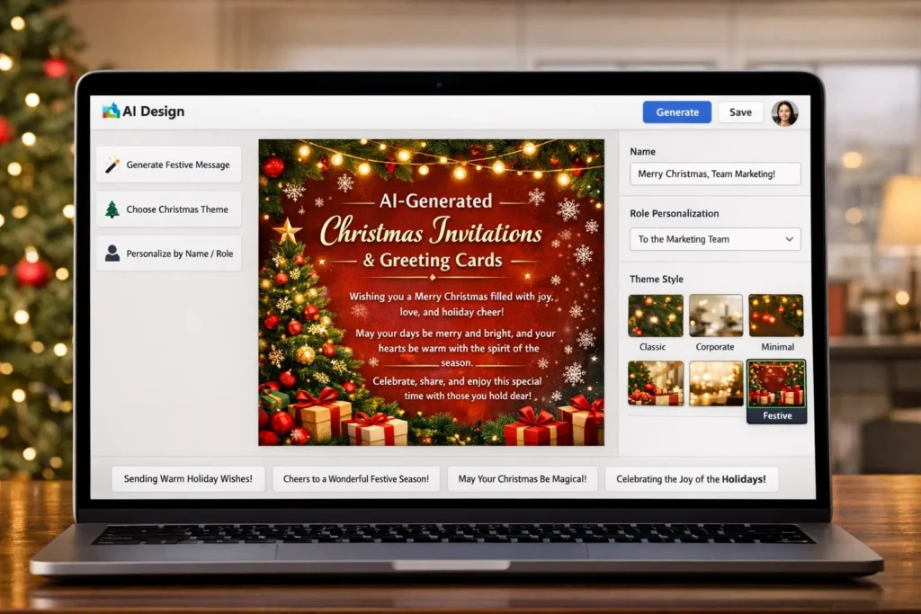 AI-Generated Christmas Invitations & Greeting Cards
