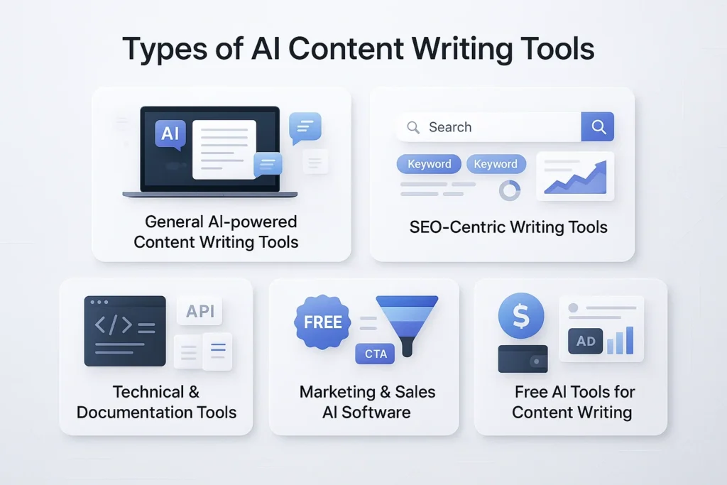 Types of AI Content Writing Tools