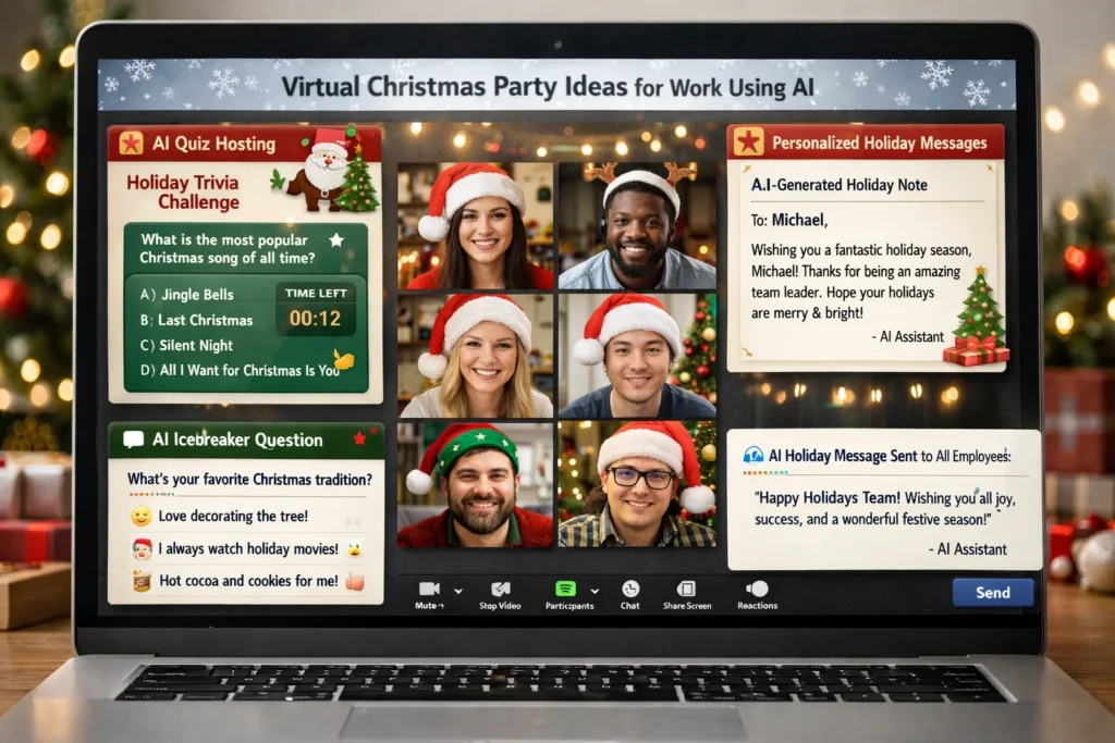 Virtual Christmas Party Ideas for Work Using AI