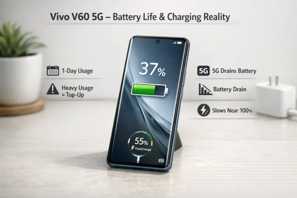 Vivo V60 5G Battery life and charging