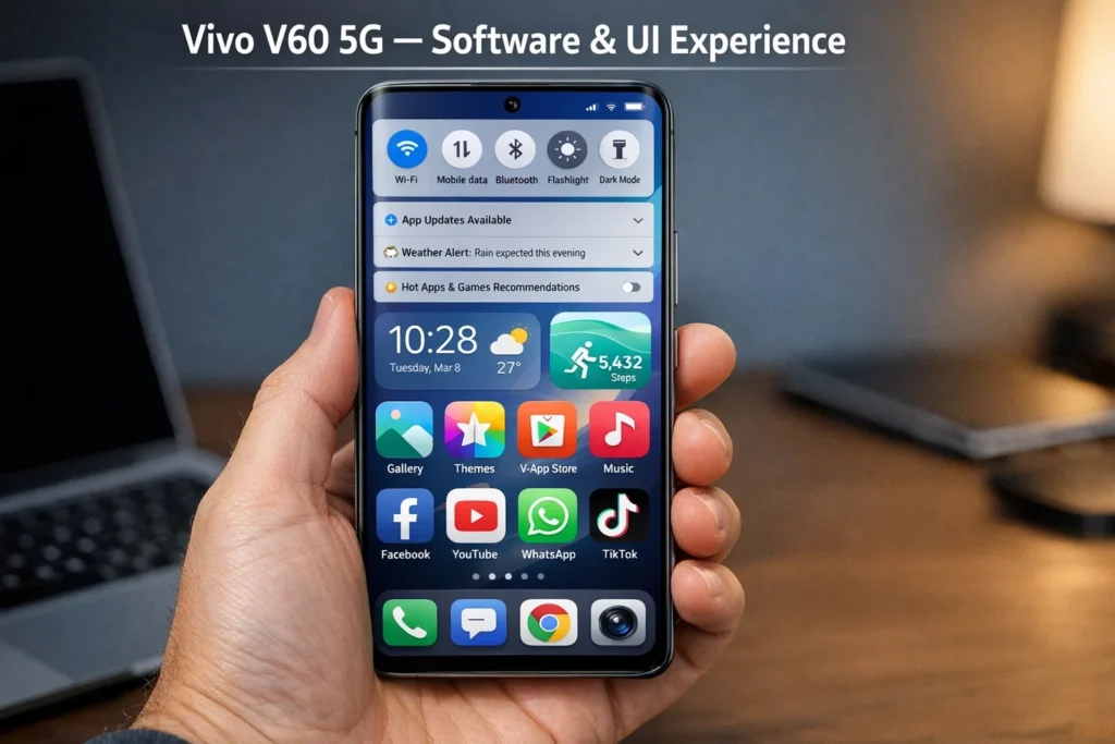 Vivo V60 5G Software and UI experience