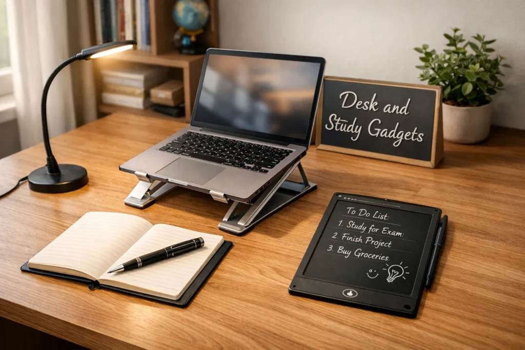 desk and study gadgets