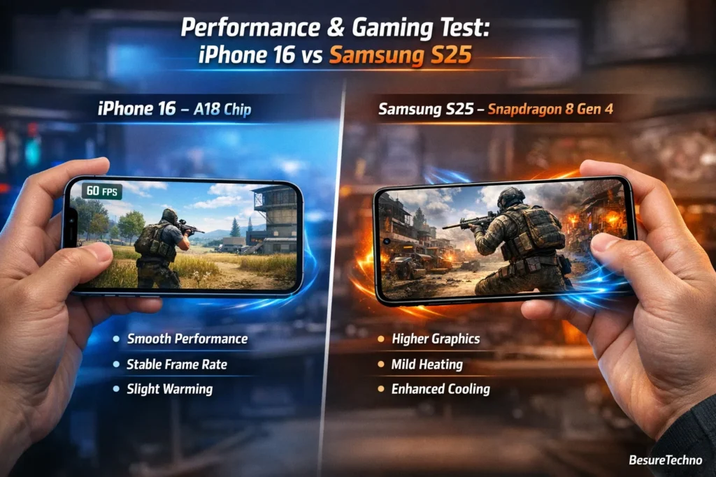 performance and gaming test of iphone 16 vs samsung s25 performance and gaming test of iphone 16 vs samsung s25