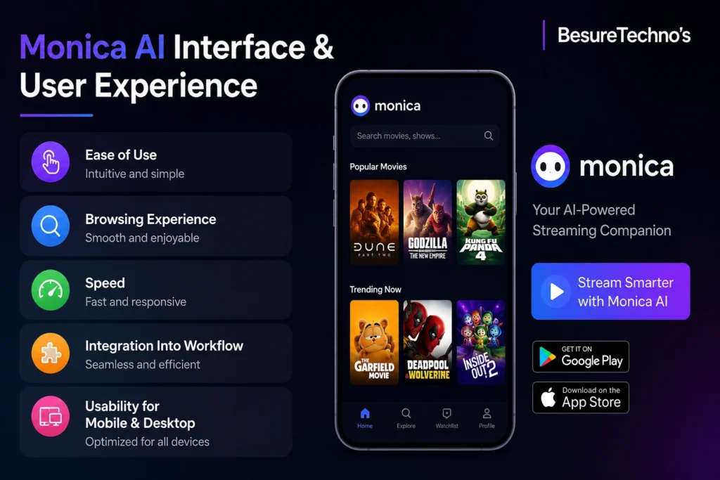 Monica AI Interface & User Experience